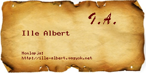Ille Albert névjegykártya